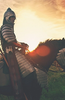 Image cliquable d'un chevalier sur son cheval représentant le jeu Elden ring